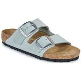 Birkenstock - Sliders - Groen - Dames - Nubuck Leer
