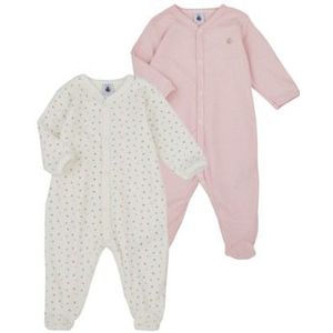 Petit Bateau Pyjamapak - 2-pack - Wit/Roze m. Harten/Strepen - Petit Bateau - 6 mnd - Pyjamapak