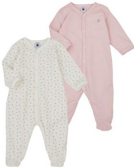 Petit Bateau Pyjamapak - 2-pack - Wit/Roze m. Harten/Strepen - Petit Bateau - 6 mnd - Pyjamapak