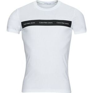 Calvin Klein Jeans  CONTRAST INSTIT STRIPE TEE  Shirts  heren Wit