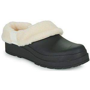 Hunter - Play Sherpa Insula Klompen - Zwart - Natuurlijk Rubber - Vegan Shearling