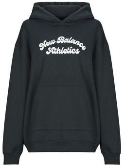 New Balance - LINEAR HERITAGE FLEECE LONG HOODIE - Trui - Zwart