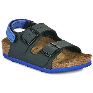 BIRKENSTOCK  Milano AS Kids BF Desert Soil Black/UBlu  sandalen  kind Zwart