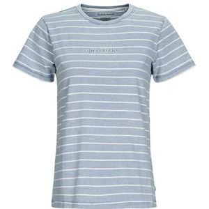 Guess  SS CN REG YD STRIPED TEE  Shirts  dames Blauw