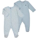 Petit Bateau - Set van 2 Pyjama's - Lichtblauw - Katoen