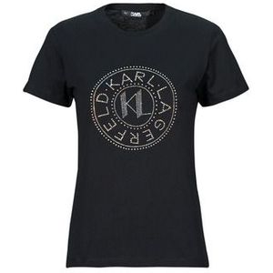 Karl Lagerfeld  rhinestone logo t-shirt  Shirts  dames Zwart