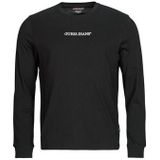 Guess  GJ LS CN SLIM LOGO EMBRO TEE  Shirts  heren Zwart
