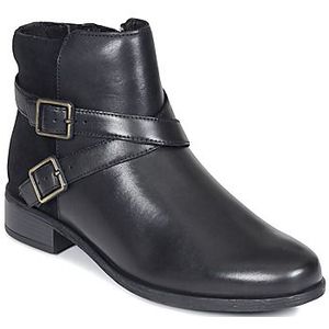 Clarks - Havisham Bay - Leren Enkellaarsjes - Zwart - 3 tot 5 cm Hakhoogte