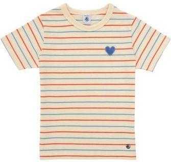 Petit Bateau - T-shirt - Ecru/Multico - Korte Mouwen - Voor Meisjes - 3 Jaren