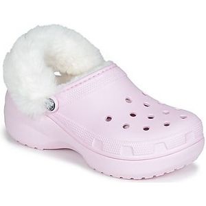 Crocs - Classic Platform Fuzz Lined - Klompen - Pink Milk