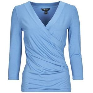 LAUREN RALPH LAUREN - Trui - Blauw - Katoen - 3/4 Mouwen V-hals