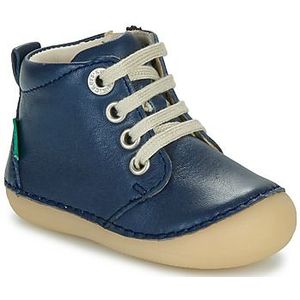 Kickers - Sonizip - Plat Oxford - Marineblauw - Leer