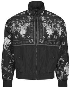 Versace Jeans Couture - Lichte Jas - Zwart - Heren - Bedrukt - Relaxte Snit
