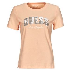 Guess  SEQUINS LOGO TEE  Shirts  dames Roze