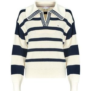 TOMMY HILFIGER - Gestreepte Trui - Wit/Marine - Katoen