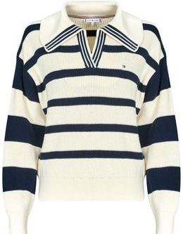 TOMMY HILFIGER - Gestreepte Trui - Wit/Marine - Katoen