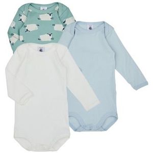 Petit Bateau - Setje met 3 Rompertjes - Unisex - Lange Mouw - Schaapjesprint