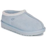 Lichtblauw - Plateau Clog - Ethno - Lamswol - Zonder Sluiting