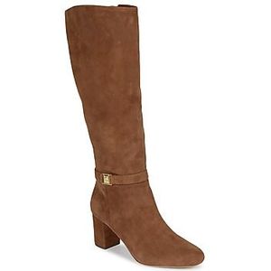 Lauren Ralph Lauren - Kellie - Knielaarzen - Zwart - Leer - Hakhoogte 5 tot 8 cm - Ritssluiting