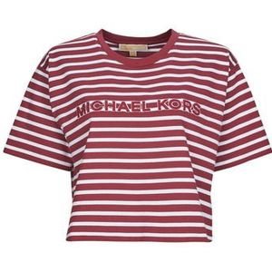 Michael Kors - MT551R9HM7 - Gestreept T-shirt - Rood - Katoen - Korte Mouwen