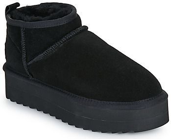 Colors Of California - Platformlaarzen - Zwart - Schapenvacht Suède - Vrouwen