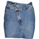 Spijkerrok - Vervaardigd Denim - Vervaagd - Gerafelde Zoom