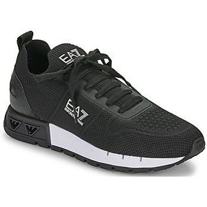 Emporio Armani EA7  BLK WHT LEGACY KNIT  Sneakers  heren Zwart