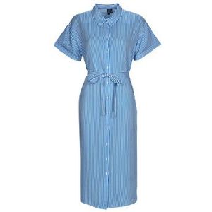 Vero Moda  VMBUMPY SS CALF SHIRT DRESS NOOS  jurken  dames Blauw