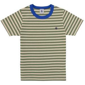 Petit Bateau - Katoenen T-shirt - Groen - Ecru - Korte Mouwen