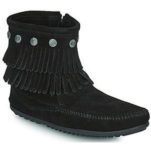 Minnetonka  DOUBLE FRINGE SIDE ZIP BOOT  Laarzen  dames Zwart