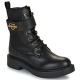Love Moschino - Veterlaarsjes - Zwart - Leer - Blokhak