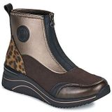 Remonte - Sneakers - Zwart/goudkleur - Sleehak - Ritssluiting - Enkelhoog