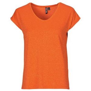 Pieces  PCBILLO TEE LUREX STRIPES  Shirts  dames Oranje