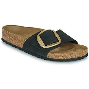 BIRKENSTOCK  Madrid Big Buckle LENB black  slippers  dames Zwart
