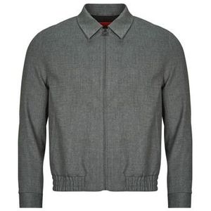 Hugo - Hellys 241F1X - Leren Jas - Grijs - Slim Fit