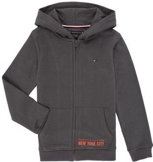 TOMMY HILFIGER Sweatvest  donkergrijs / oranje