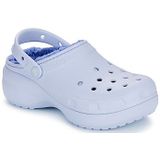 Crocs - Classic Lined Platform - Klompen - Blauw - Pluche Voering