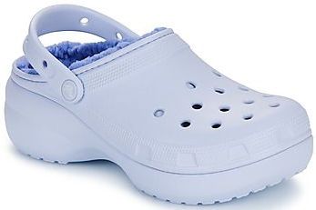 Crocs - Classic Lined Platform - Klompen - Blauw - Pluche Voering