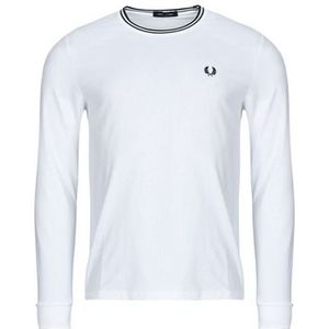 Fred Perry - Long Sleeve Twin Tipped T-Shirt - Wit - Heren