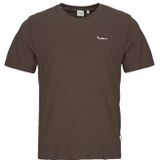 Pepe Jeans - Contrast Connor - T-shirt - Donkerbruin - Normale Pasvorm