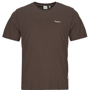 Pepe Jeans - Contrast Connor - T-shirt - Donkerbruin - Normale Pasvorm