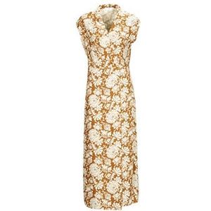 LE TEMPS DES CERISES - Lange Jurk - Oranje/Wit - Viscose - Bloemenprint