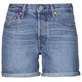 Levis  501® ROLLED SHORT  Broeken  dames Blauw