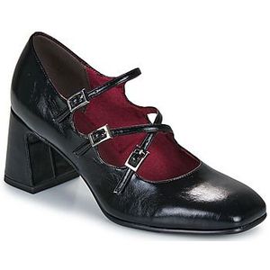 Tamaris - Pumps - Zwart - Blokhak - Drie Dubbele Bandjes