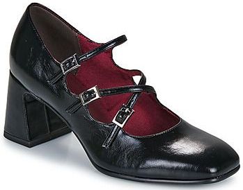 Tamaris - Pumps - Zwart - Blokhak - Drie Dubbele Bandjes