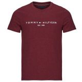 Tommy Hilfiger - T-shirt - Deep Rouge Heather - Tommy Logo Tee - Korte Mouwen - 100% Katoen