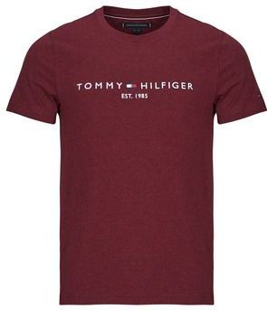 Tommy Hilfiger - T-shirt - Deep Rouge Heather - Tommy Logo Tee - Korte Mouwen - 100% Katoen