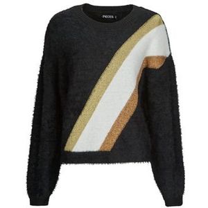 Pieces - PCMILO LS LUREX KNIT KAC FC - Trui - Zwart - Dames