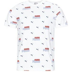 Puma  ESS+ LOGO POWER AOP  Shirts  heren Wit