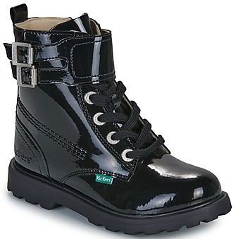 Kickers Jongens en meisjes Blush enkellaarzen, 24 EU, Glanzend zwart, 24 EU